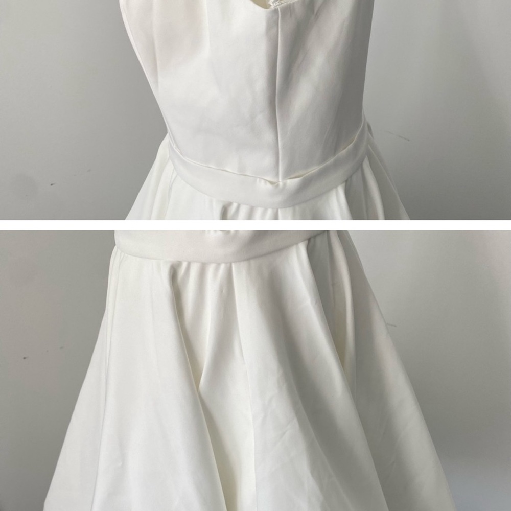 IEENA for MacDuggal White Fit and Flare Dress 8 - Picture 7 of 7